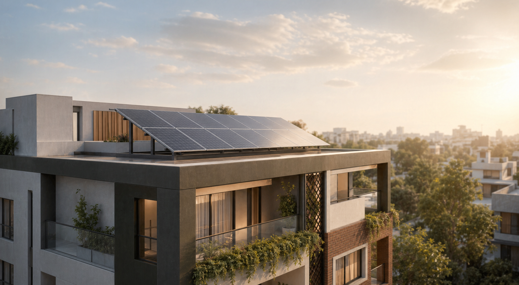 Rooftop solar panels planned for sustainable home living
